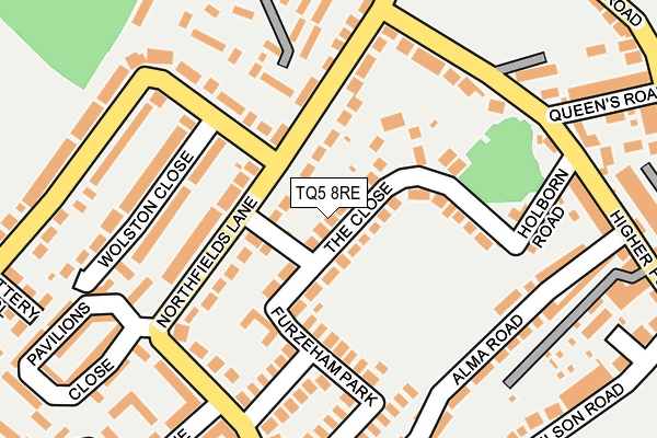 TQ5 8RE map - OS OpenMap – Local (Ordnance Survey)