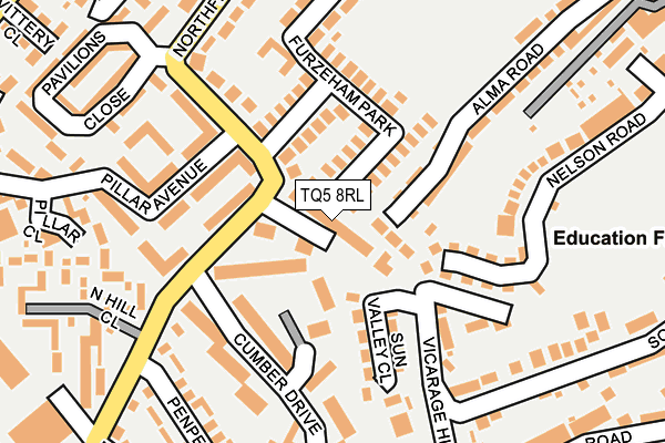 TQ5 8RL map - OS OpenMap – Local (Ordnance Survey)