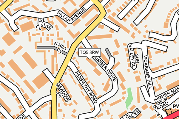 TQ5 8RW map - OS OpenMap – Local (Ordnance Survey)