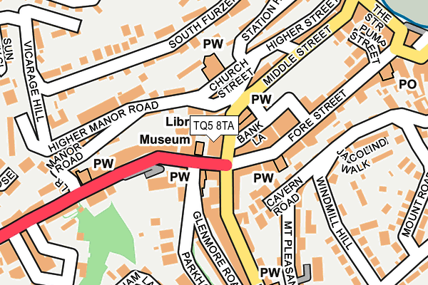 TQ5 8TA map - OS OpenMap – Local (Ordnance Survey)