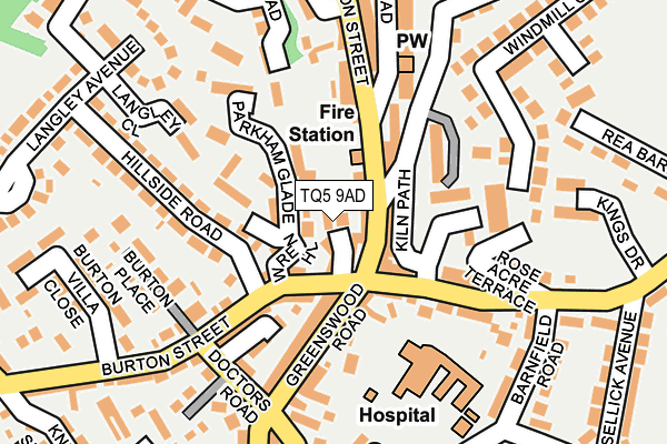 TQ5 9AD map - OS OpenMap – Local (Ordnance Survey)