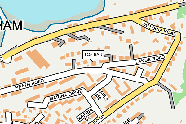 TQ5 9AU map - OS OpenMap – Local (Ordnance Survey)