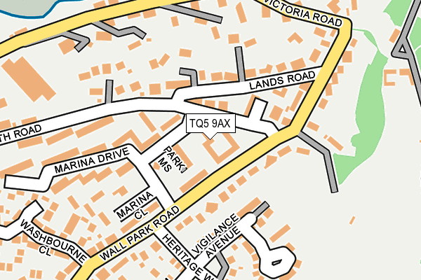 TQ5 9AX map - OS OpenMap – Local (Ordnance Survey)