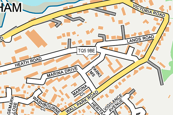 TQ5 9BE map - OS OpenMap – Local (Ordnance Survey)