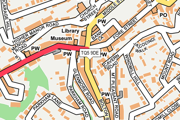 TQ5 9DE map - OS OpenMap – Local (Ordnance Survey)