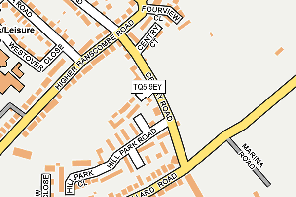 TQ5 9EY map - OS OpenMap – Local (Ordnance Survey)