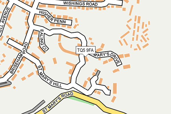 TQ5 9FA map - OS OpenMap – Local (Ordnance Survey)