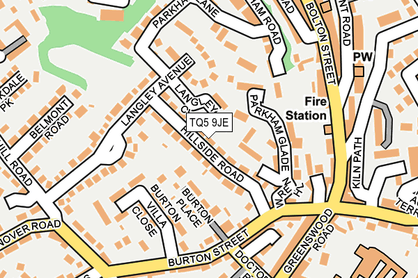 TQ5 9JE map - OS OpenMap – Local (Ordnance Survey)
