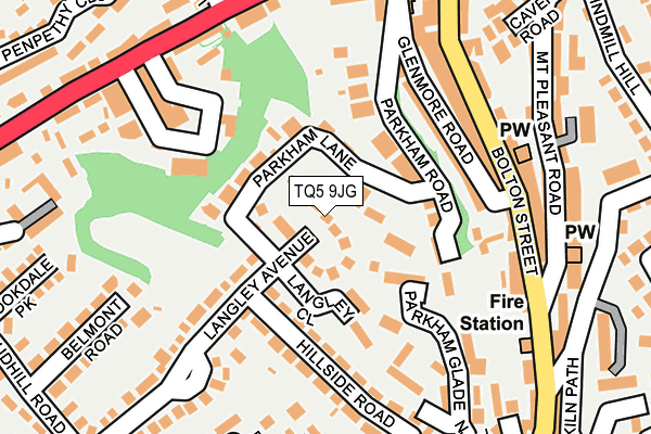 TQ5 9JG map - OS OpenMap – Local (Ordnance Survey)