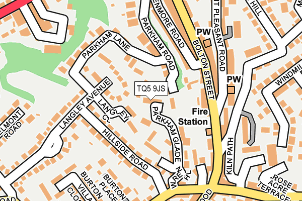 TQ5 9JS map - OS OpenMap – Local (Ordnance Survey)