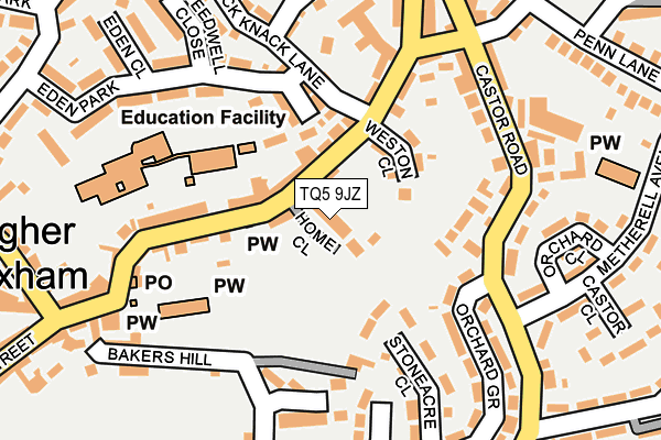 TQ5 9JZ map - OS OpenMap – Local (Ordnance Survey)
