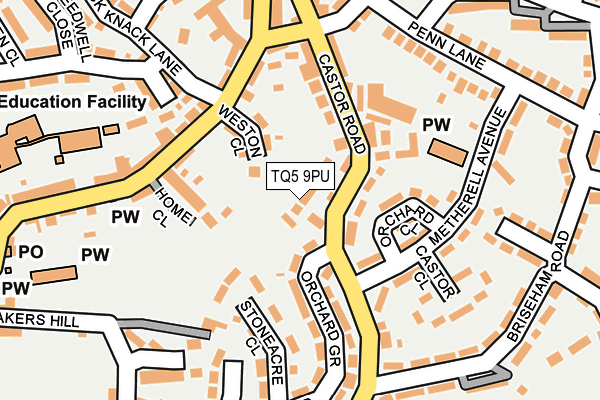 TQ5 9PU map - OS OpenMap – Local (Ordnance Survey)