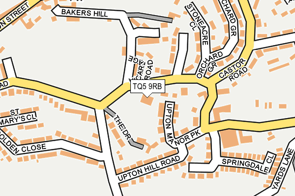TQ5 9RB map - OS OpenMap – Local (Ordnance Survey)