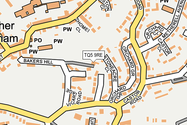 TQ5 9RE map - OS OpenMap – Local (Ordnance Survey)