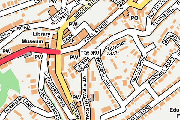 TQ5 9RU map - OS OpenMap – Local (Ordnance Survey)