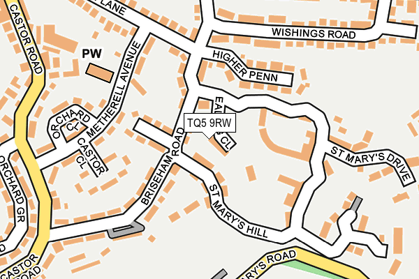 TQ5 9RW map - OS OpenMap – Local (Ordnance Survey)