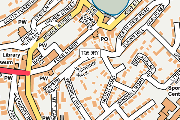 TQ5 9RY map - OS OpenMap – Local (Ordnance Survey)