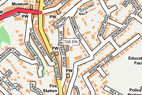 TQ5 9YA map - OS OpenMap – Local (Ordnance Survey)