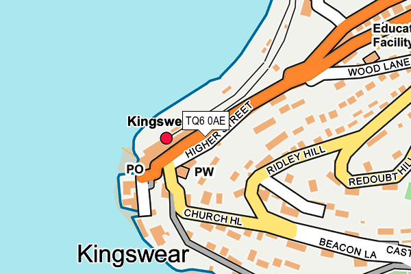 TQ6 0AE map - OS OpenMap – Local (Ordnance Survey)