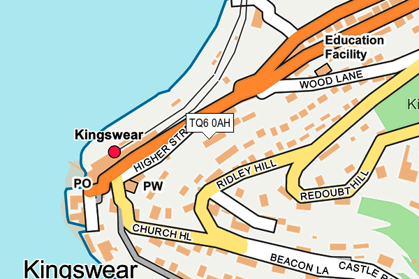 TQ6 0AH map - OS OpenMap – Local (Ordnance Survey)