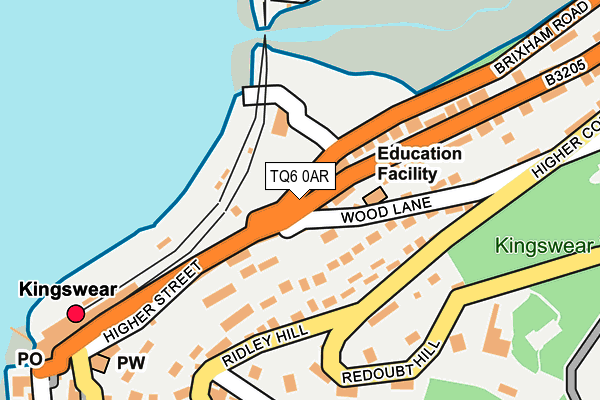 TQ6 0AR map - OS OpenMap – Local (Ordnance Survey)