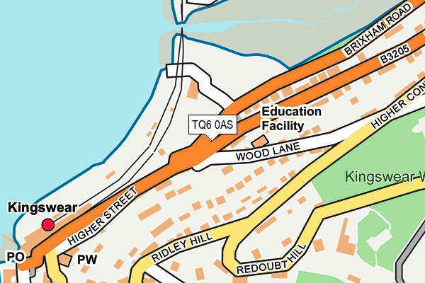 TQ6 0AS map - OS OpenMap – Local (Ordnance Survey)