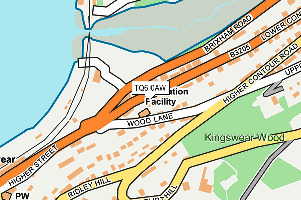 TQ6 0AW map - OS OpenMap – Local (Ordnance Survey)