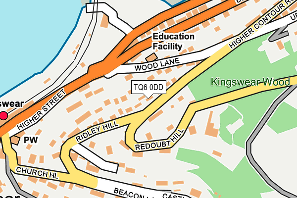 TQ6 0DD map - OS OpenMap – Local (Ordnance Survey)