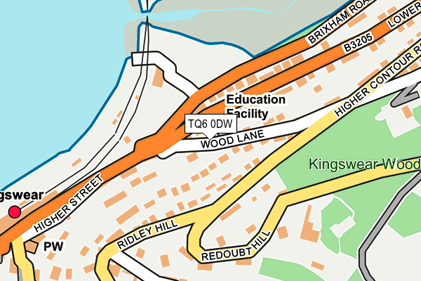 TQ6 0DW map - OS OpenMap – Local (Ordnance Survey)