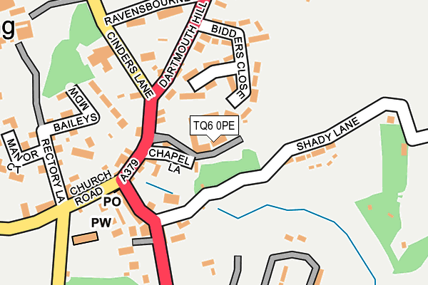 TQ6 0PE map - OS OpenMap – Local (Ordnance Survey)