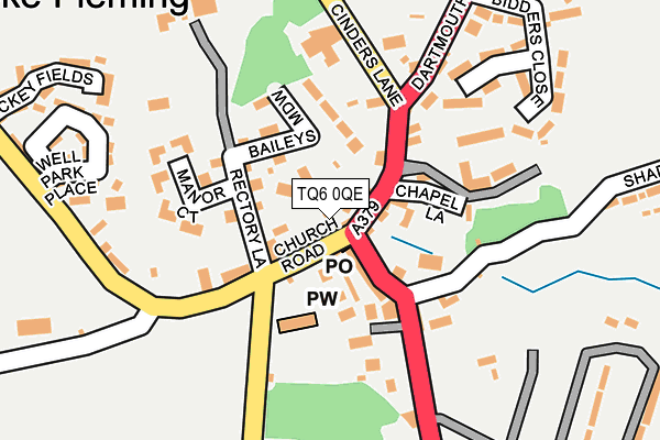 TQ6 0QE map - OS OpenMap – Local (Ordnance Survey)