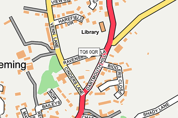 TQ6 0QR map - OS OpenMap – Local (Ordnance Survey)