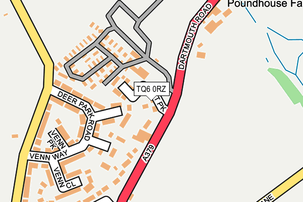 TQ6 0RZ map - OS OpenMap – Local (Ordnance Survey)