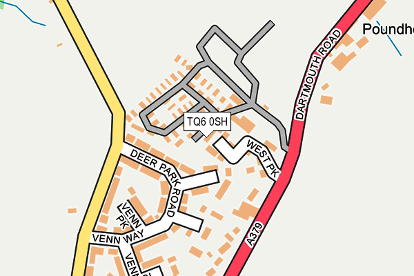 TQ6 0SH map - OS OpenMap – Local (Ordnance Survey)