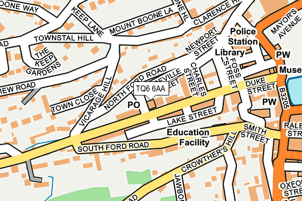 TQ6 6AA map - OS OpenMap – Local (Ordnance Survey)