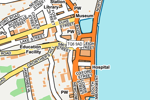 TQ6 9AD map - OS OpenMap – Local (Ordnance Survey)