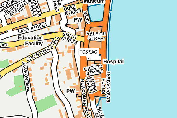 TQ6 9AG map - OS OpenMap – Local (Ordnance Survey)