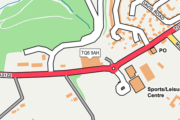 TQ6 9AH map - OS OpenMap – Local (Ordnance Survey)