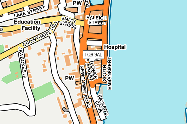 TQ6 9AL map - OS OpenMap – Local (Ordnance Survey)