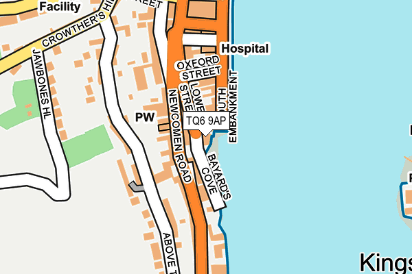 TQ6 9AP map - OS OpenMap – Local (Ordnance Survey)