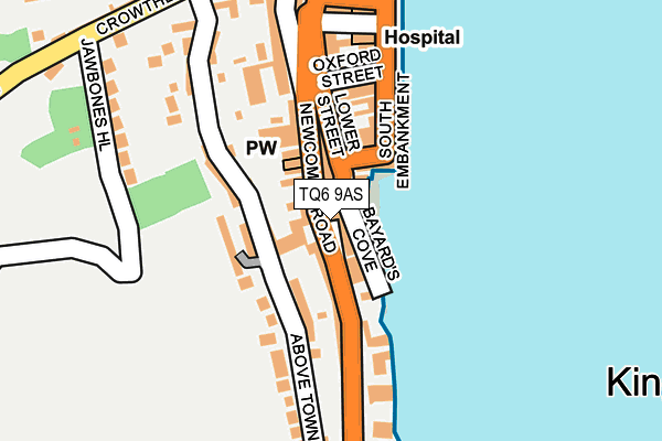 TQ6 9AS map - OS OpenMap – Local (Ordnance Survey)
