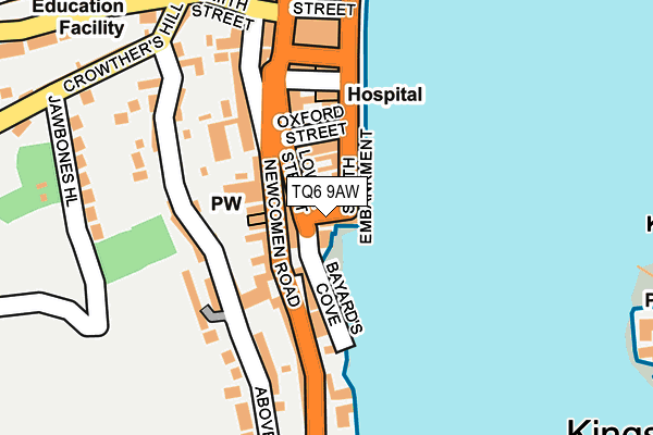 TQ6 9AW map - OS OpenMap – Local (Ordnance Survey)