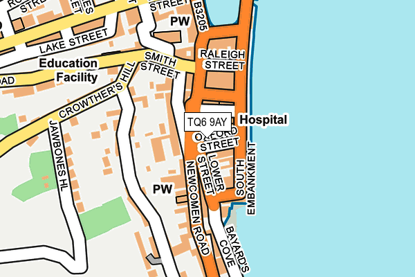 TQ6 9AY map - OS OpenMap – Local (Ordnance Survey)