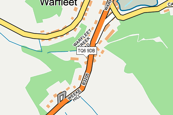 TQ6 9DB map - OS OpenMap – Local (Ordnance Survey)