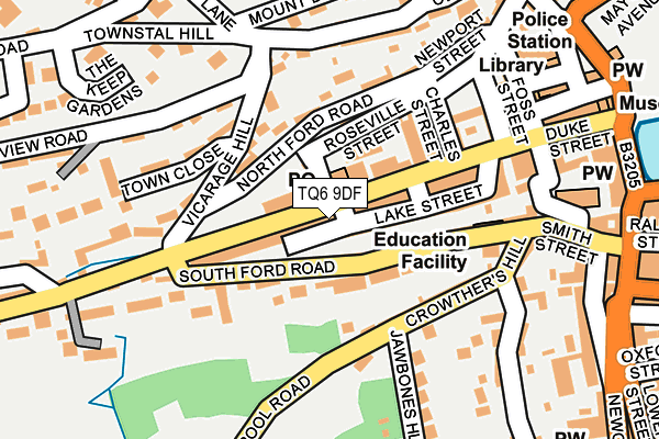 TQ6 9DF map - OS OpenMap – Local (Ordnance Survey)