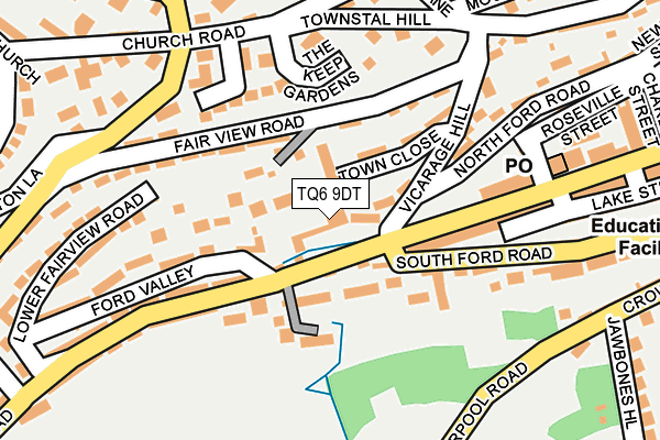 TQ6 9DT map - OS OpenMap – Local (Ordnance Survey)