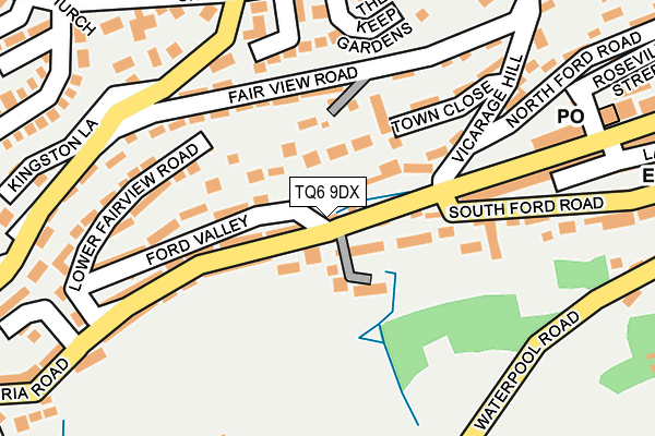 TQ6 9DX map - OS OpenMap – Local (Ordnance Survey)
