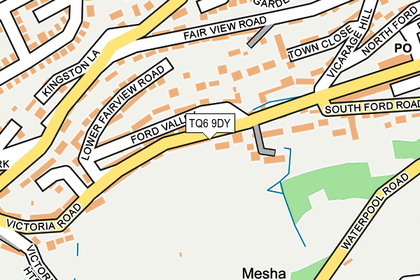 TQ6 9DY map - OS OpenMap – Local (Ordnance Survey)