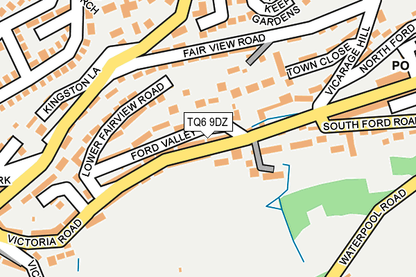 TQ6 9DZ map - OS OpenMap – Local (Ordnance Survey)
