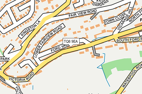 TQ6 9EA map - OS OpenMap – Local (Ordnance Survey)